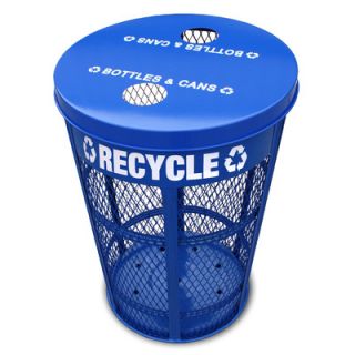 Witt Expanded Metal Outdoor Recycling Receptacle in Blue EXP 52NPBL FTR