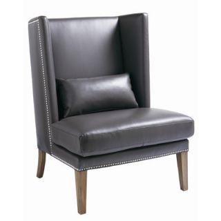 Sunpan Modern Malibu Wing Side Chair 129 Upholstery Bonded Leather Grey, Fin