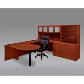 DMi Fairplex Peninsula U Shape Desk Office Suite 7005 707W Finish Cognac Che