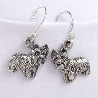 Sterling silver Yorkie Puppy Earrings (925 Sterling silver) glitzs Jewelry