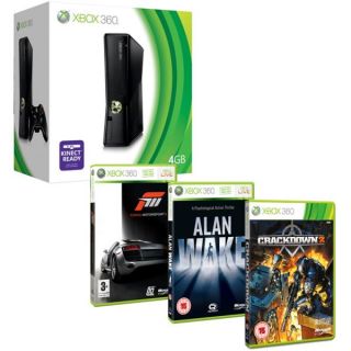 Xbox 360 4GB Arcade Console Bundle (Including Alan Wake, Crackdown 2 and Forza 3)      Games Consoles