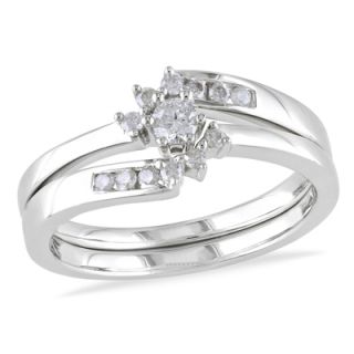 CT. T.W. Diamond Bypass Bridal Set in Sterling Silver   Zales