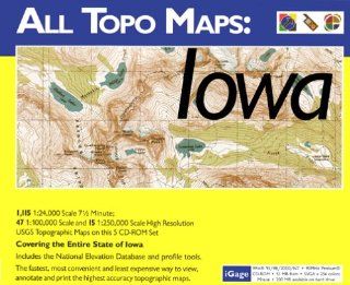 iGage All Topo Maps Iowa Map CD ROM (Windows) GPS & Navigation