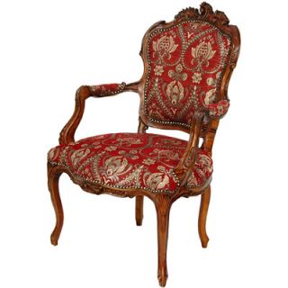 Oriental Furniture Queen Elizabeth Fabric Arm Chair EU CHAIR15 E