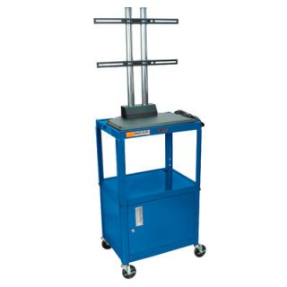 Luxor Adjustable Height Flat Panel Cart with Cabinet AVJ42C LCD Color Royal 