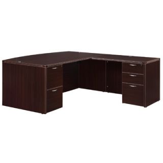 DMi Fairplex Right/Left Bow Front L Executive Desk with 5 Drawers 7004 4748B