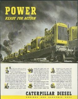 Power ready for action Caterpillar Diesel wartime ad 1941 Peter Helck artwork Entertainment Collectibles