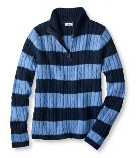 Womens Double L Cotton Sweater, Zip Cardigan Stripe Misses Petite
