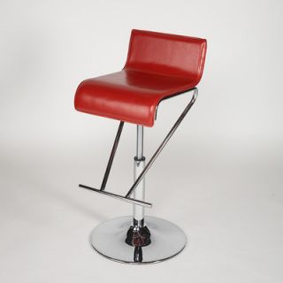 Chintaly Adjustable Bar Stool 6122 AS BLK Color Red