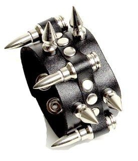 Bullet Spike Wristband Black Metal Deathrock Goth Punk Bracelet 