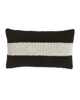 Crochet Pillow with Ivory Band, 22 x 11   DKNYPure