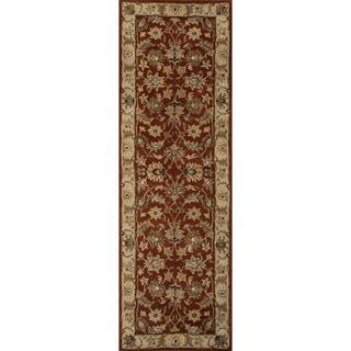 Hand tufted Traditional Oriental Red/ Orange Rug (26 X 10)