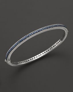 Judith Ripka Sterling Silver Pave Bangle with Blue Sapphires's