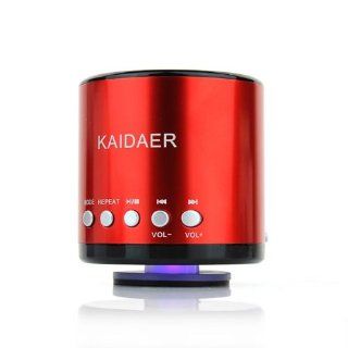 KD MN02BT Wireless Music Speaker with USB/LED Lights for iPad iPhone Computers Tablet PC Mobile Phones (Red) Cell Phones & Accessories