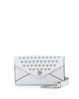 Studded Mini Wallet On A Chain, White   Rebecca Minkoff