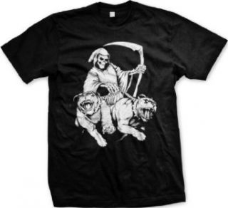 Grim Reaper T shirt, Pitbull T shirts, Hardcore Gothic T shirts Novelty T Shirts Clothing