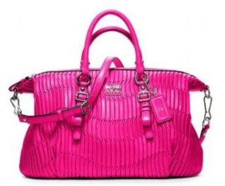 NWT Coach Madison Gathered Leather Juliette Satchel Purse Hot Pink 21280 Clothing