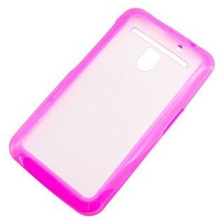 Hybrid TPU Skin Cover for LG Revolution VS910, Hot Pink/Clear Cell Phones & Accessories