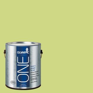 Olympic One 116 fl oz Interior Flat Enamel Yellow Lettuce Latex Base Paint and Primer in One with Mildew Resistant Finish