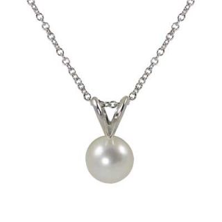 5mm Cultured Akoya Pearl Pendant in 18K White Gold   Zales