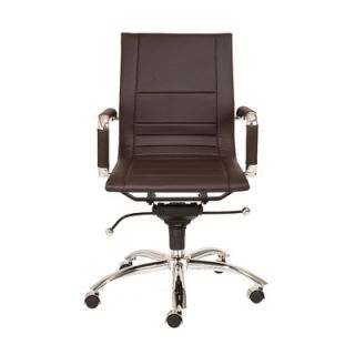 Eurostyle Owen Low Back Leatherette Office Chair with Arms 01280 Color Brown