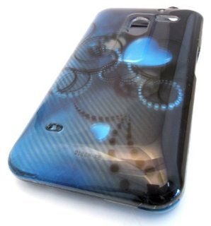 LG MS910 Esteem Blue Heart Gloss Hard Case Cover Skin Protector MetroPCS Cell Phones & Accessories