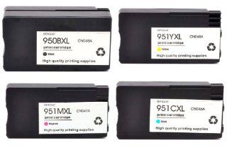 Remanufactured 4 Pack HP 950XL BK, HP 951XL C,M,Y Color Ink Cartridge Set For HP OFFICEJET PRO 8600 PREMIUM N911N Electronics
