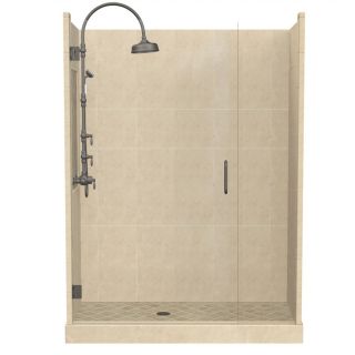 American Bath Factory Panel 86 in H x 42 in W x 60 in L Medium Fiberglass and Plastic Wall Alcove Shower Kit