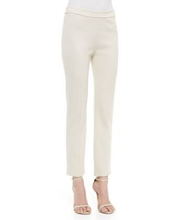 Womens Stretch Milano Knit Cropped Pant with Front and Back Pintucks   St.