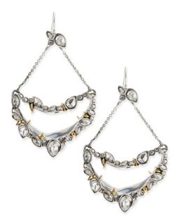 Jardin Mystere Suspended Crescent Earrings with Jagged Crystals   Alexis Bittar