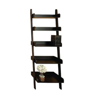 Woodland Imports Leaning Ladder 76 Bookcase 72882 / 72883 Finish Dark Brown