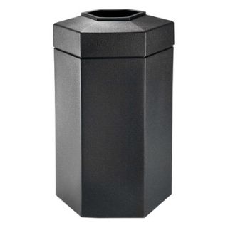 Commercial Zone 50 Gallon Hex Waste Container in Black 737501