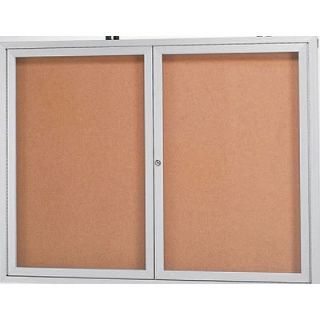 AARCO Enclosed Bulletin Board in Bronze with Cork DCC   X Size 36 H x 24 W