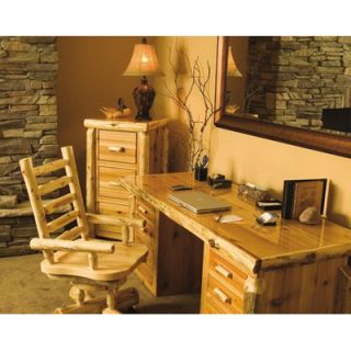 Fireside Lodge Traditional Cedar Log Executive Writing Desk and Chair Set 170