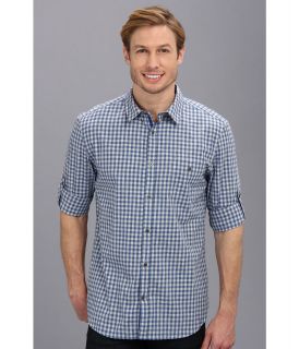 Elie Tahari Small Check Steve Shirt J5059504 Mens Long Sleeve Button Up (Gray)