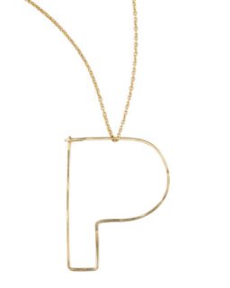 Letter Pendant Necklace, P   GaugeNYC