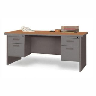 Lorell Durable Double Pedestal Writing Desk Computer Writing Desk with Radius
