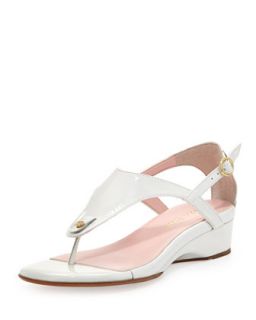 Kat Patent Leather Strappy Sandal, White   Taryn Rose