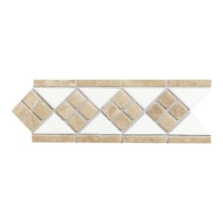 American Olean Designer Elegance Ice White Ceramic Listello Tile (Common 4 in x 12 in; Actual 4 in x 12 in)