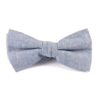 Dibi Light Blue Linen Pre Tie Bow Tie