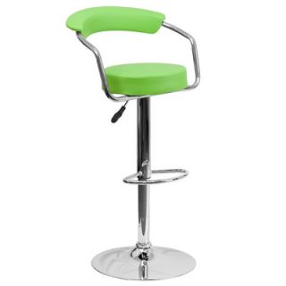 FlashFurniture Contemporary Vinyl Adjustable Height Bar Stool with Arms CH TC
