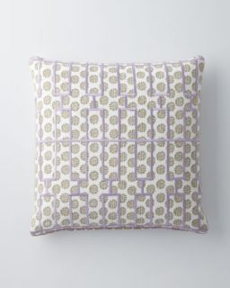 Datta Pillow with Lavender Grid, 20Sq.   John Robshaw