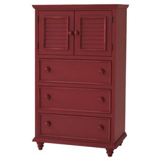 John Boyd Designs Outer Banks 3 Drawer Chest OB CT01 Finish Red