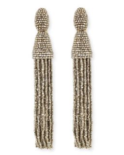Long Beaded Tassel Earrings, Champagne   Oscar de la Renta