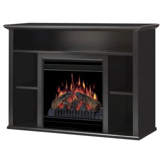 Dimplex 47 in W Black Wood Electric Fireplace with Thermostat and Remote Control