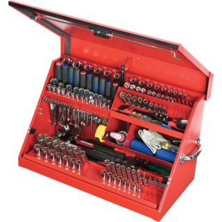 Montezuma Steel Open Top Tool Truck Box — Red, 30in.W x 15in.D x 18 1/8in.H  Tool Chests