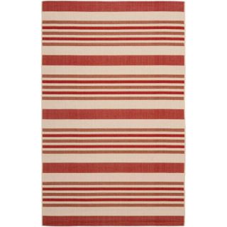 Safavieh Courtyard 5 ft 3 in x 7 ft 7 in Rectangular Red Transitional Outdoor Area Rug