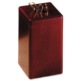 Wood Tones Paper Clip Holder, Wood, 2 1/8 x 2 1/8 x 3 1/2, Mahogany  Paper Clip Dispensers 
