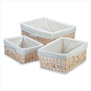 3 Nesting Shower Towel Clothing Storage Baskets Set   Bathroom Accessory Sets