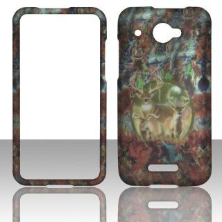 2D Camo Triple Deer HTC DROID DNA 4G LTE X920E Verizon Hard Case Snap on Hard Shell Protector Cover Phone Hard Case Case Cover Faceplates Cell Phones & Accessories